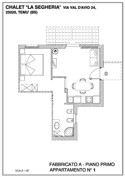 Chalet "La Segheria" pianta del fabbricato A, primo piano, appartamento 1