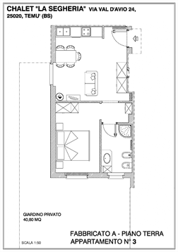 Chalet "La Segheria" pianta del fabbricato A, primo terra, appartamento 3